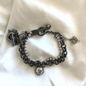 Betsy Johnson Heart Locket Charm Bracelet